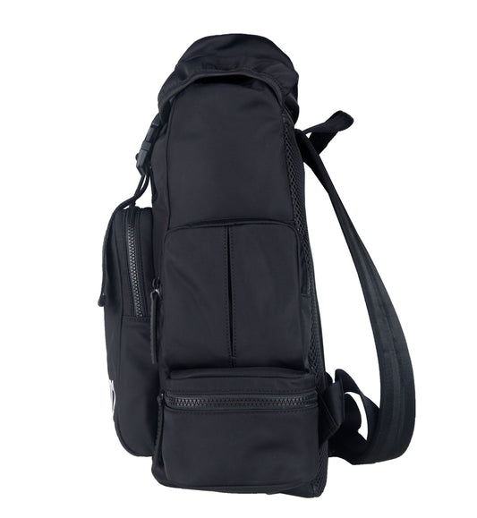 Sleek Nero Nylon Backpack with Multiple Pockets