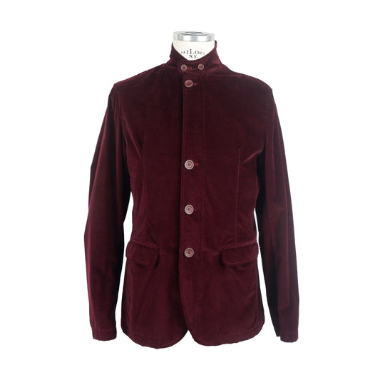 Elegant Red Cotton Velvet Jacket