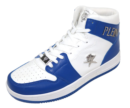 High-Top Sneakers in Blue with Contrasting Details