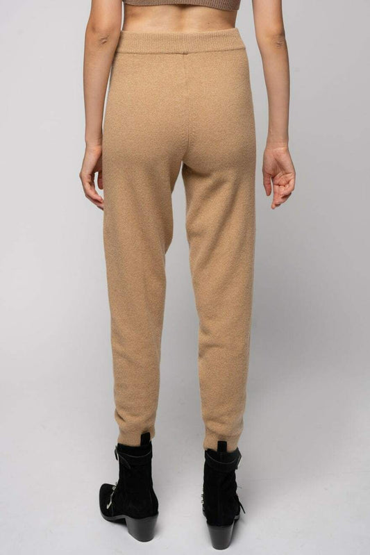 Chic Brown Wool-Blend Jogging Pants