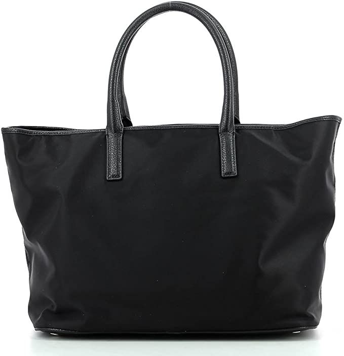 Chic Black Designer Shopper with Leather Accents