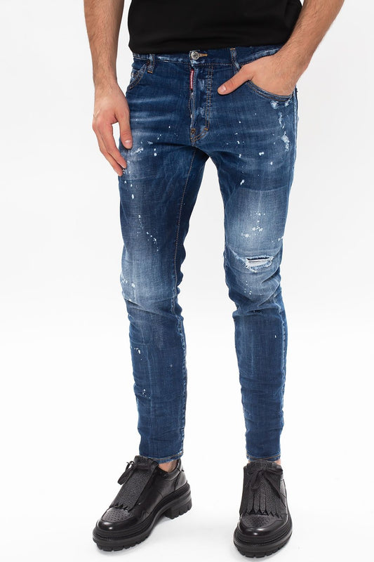 Cool Guy Jean Ripped & Stained Designer Denim