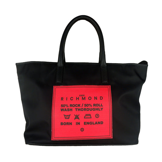 Elegant Black Shopper with Leather Accents