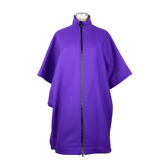 Elegant Purple Wool-Blend Cape