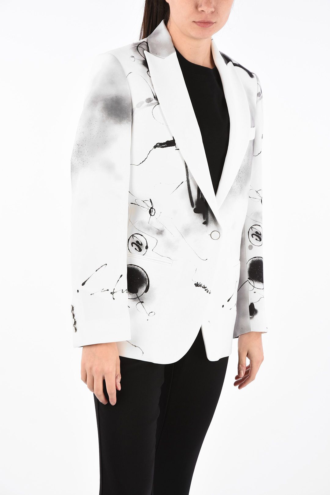 Abstract Print Single-Breasted Jacket