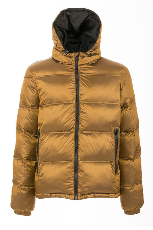 Chic Yellow Hooded Men's Down Jacket