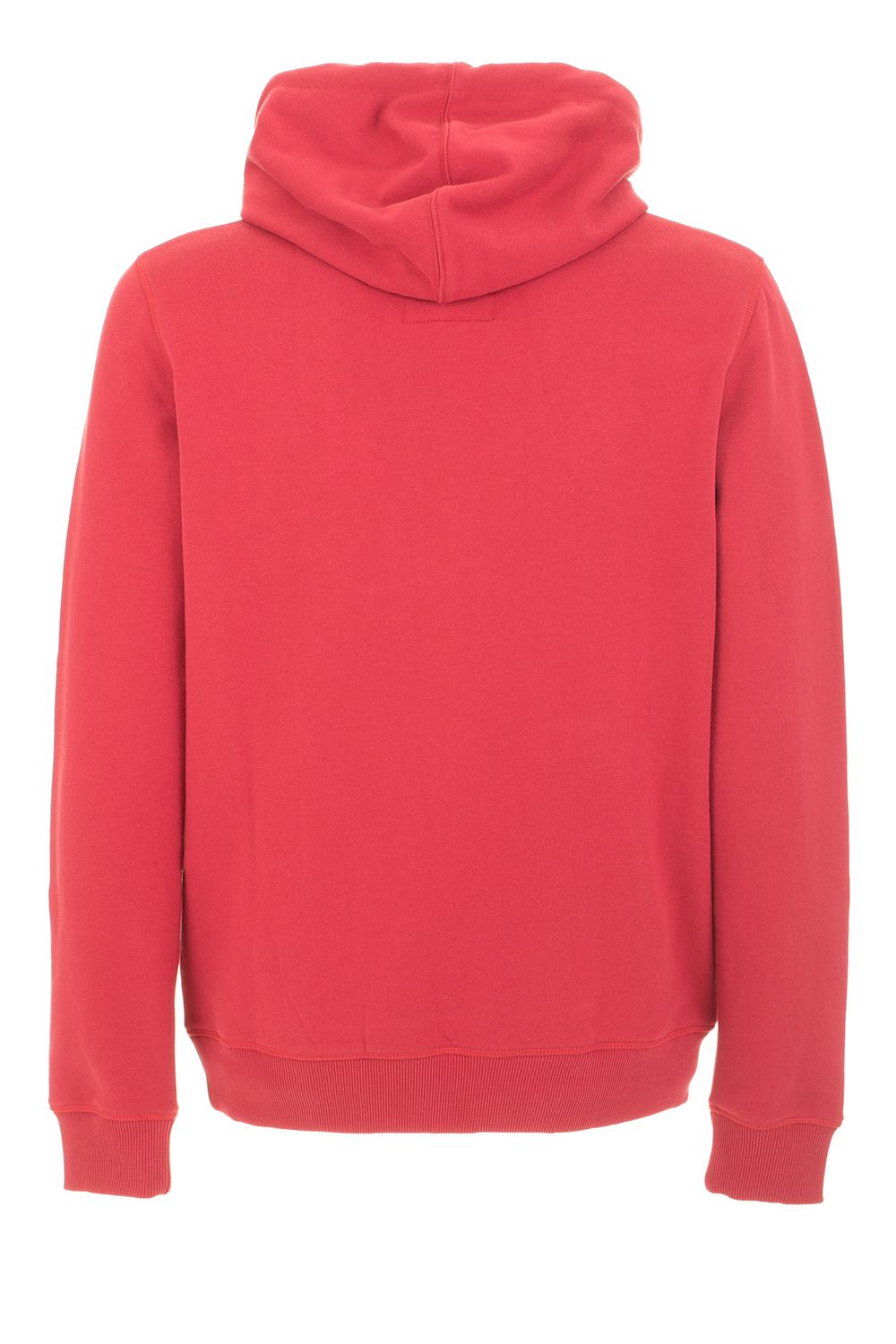 Radiant Red Cotton Hoodie with Logo Accent