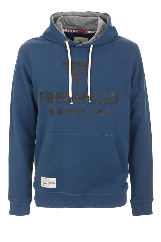 Chic Blue Hoodie with Front Logo