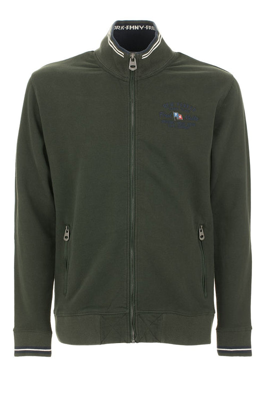 Classic Green Cotton Jacket with Logo