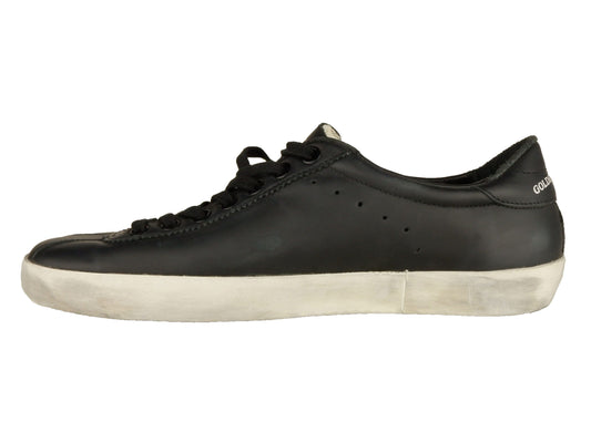 Sleek Black Italian Leather Sneakers