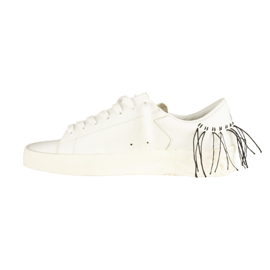 Elegant White Leather Sneakers with Decorative Accents