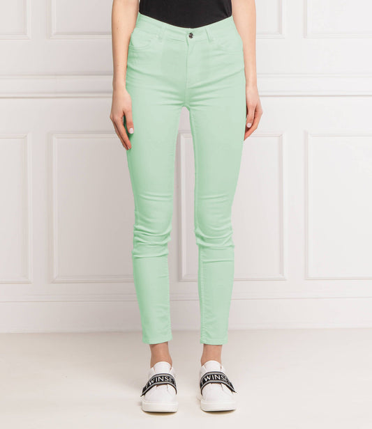 Chic Light Green Slim Fit Women's Jeans