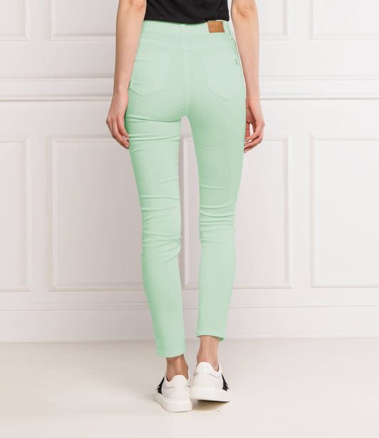 Chic Light Green Slim Fit Women's Jeans