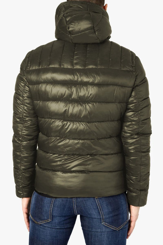 Chic Quilted Green Down Jacket with Hood