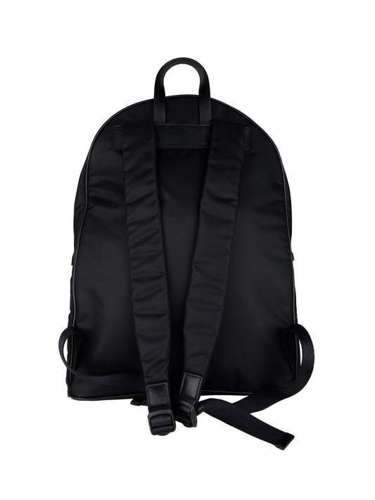 Sleek Black Nylon Backpack with Logo