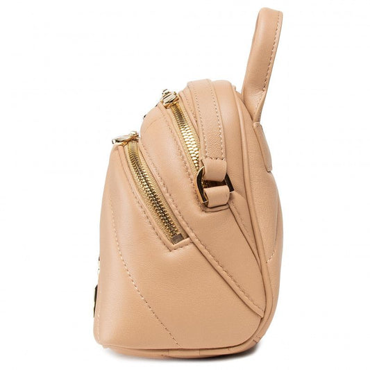 Elegant Beige Leather Crossbody Bag
