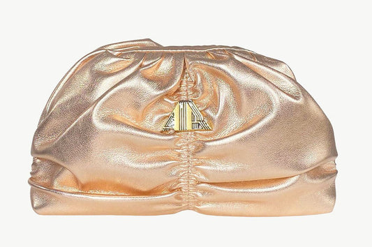 Chic Beige Shoulder Bag in Laminated Eco-Leather