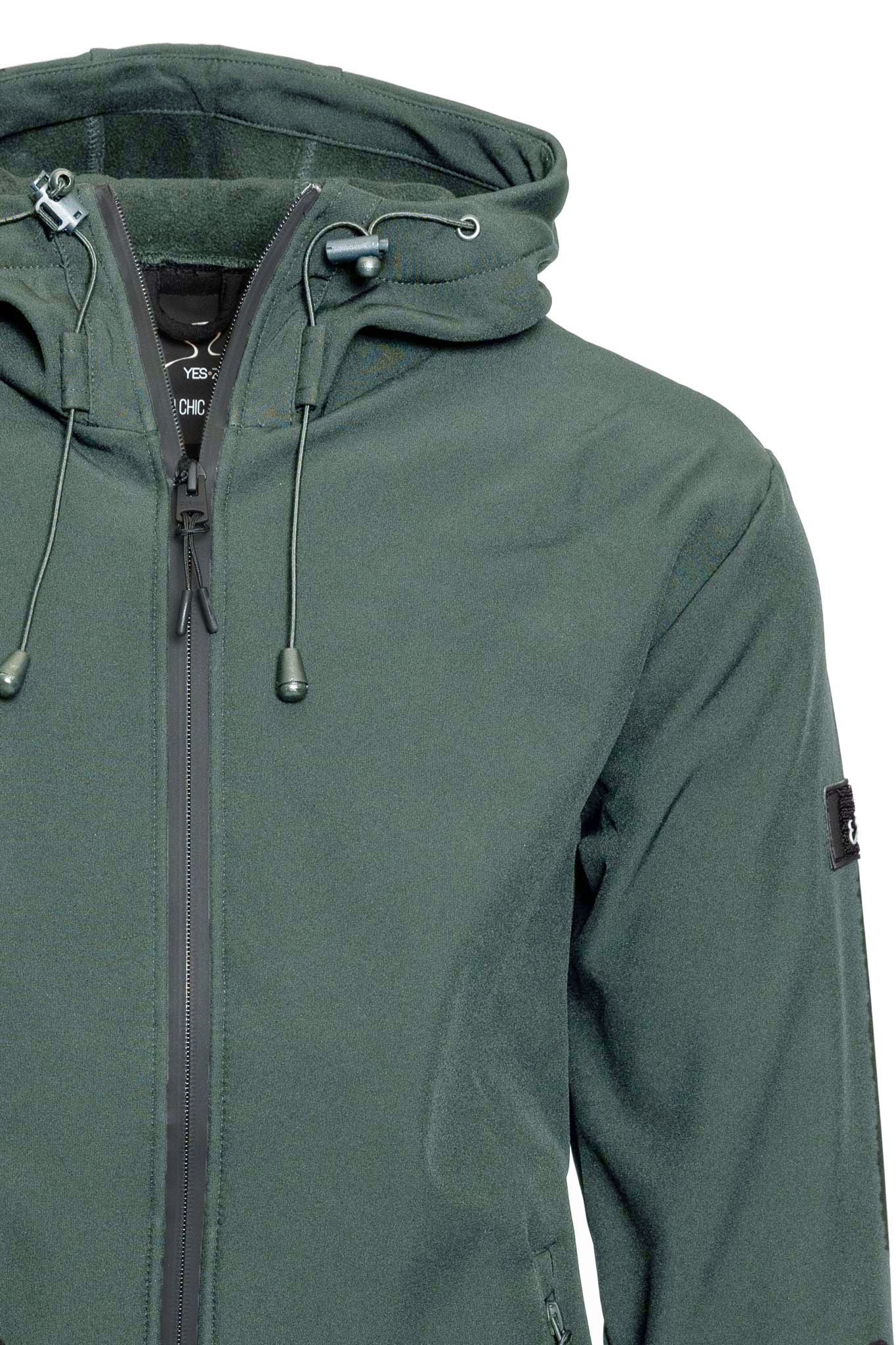 Green Fleece-Lined Windproof Jacket