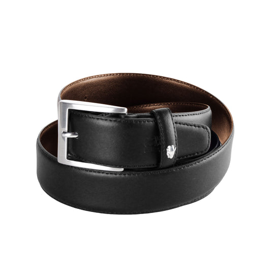 Elegant Reversible Black/Brown Leather Belt