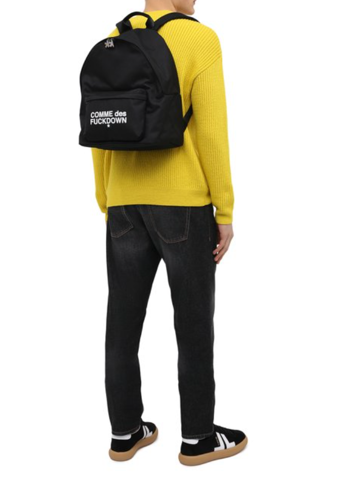 Black Urban Backpack with Iconic Logo