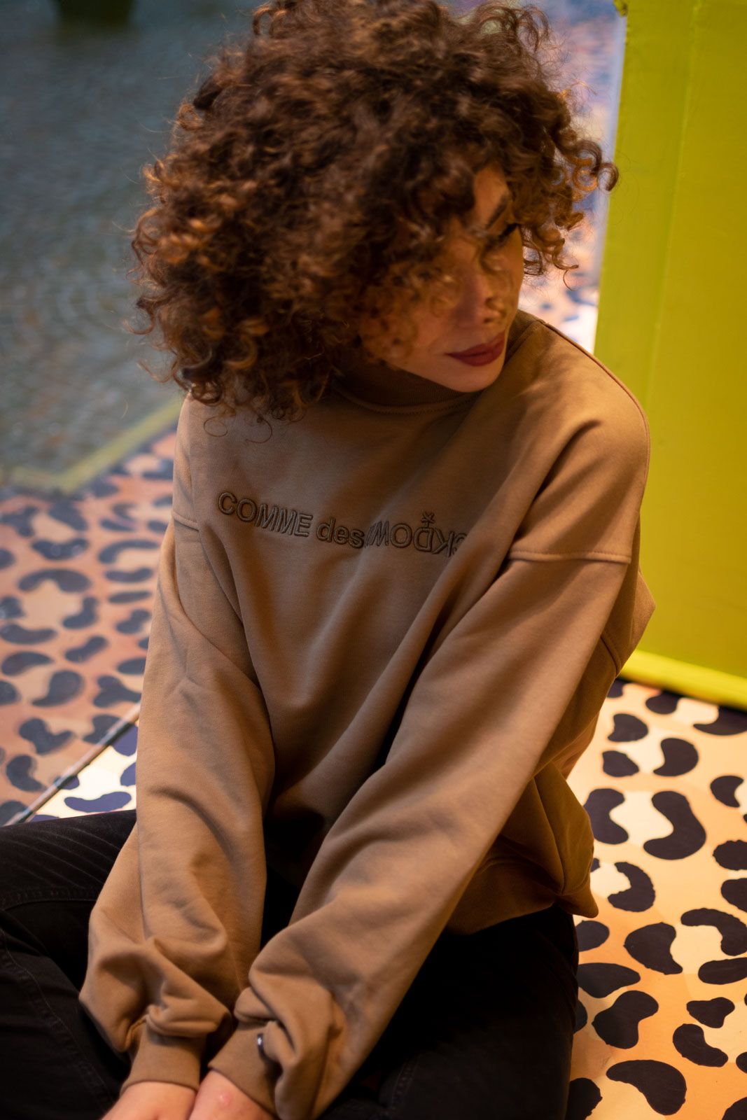 Chic Brown Cotton Sweatshirt with Front Logo