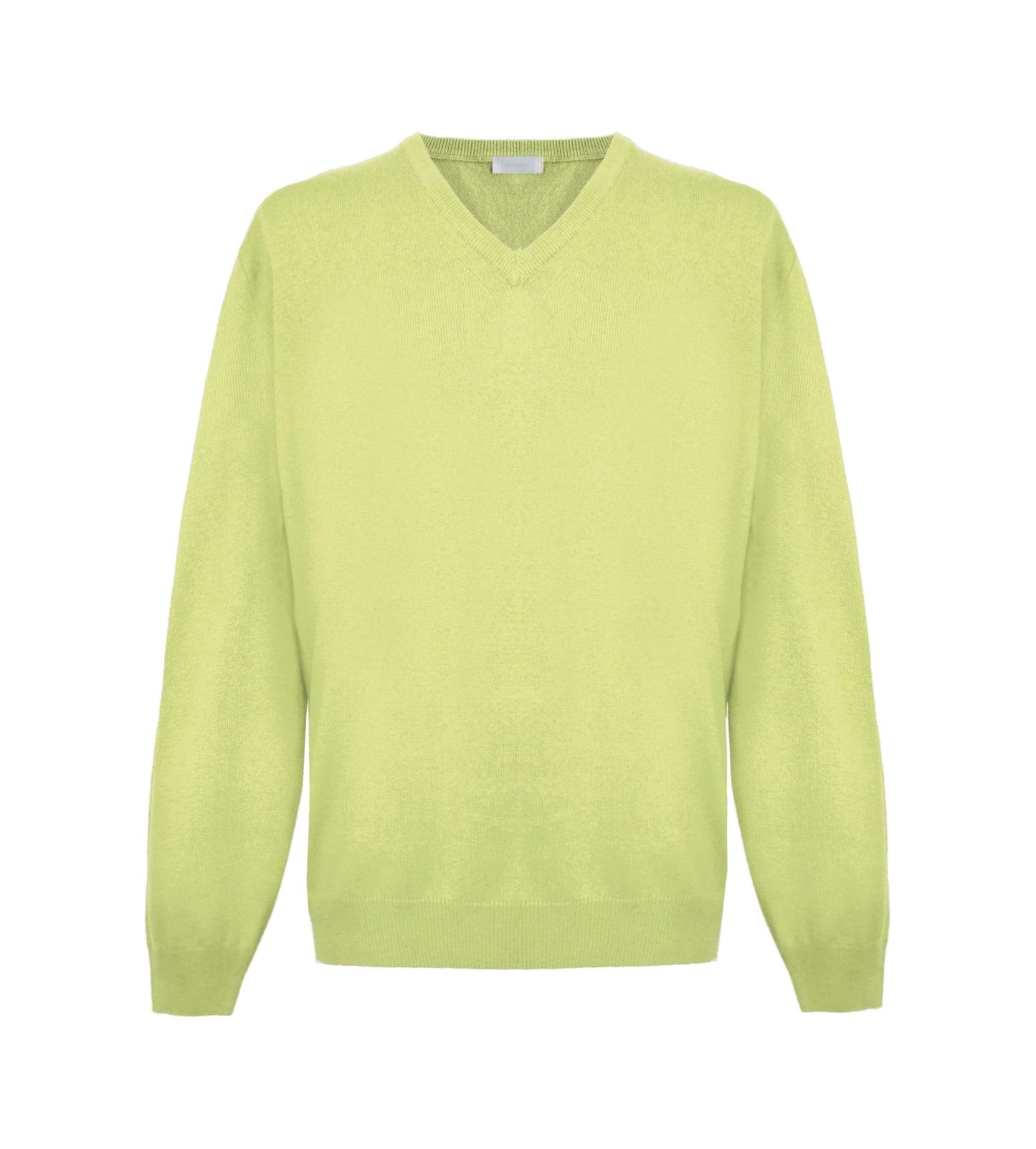 Elegant Yellow Cashmere V-Neck Sweater