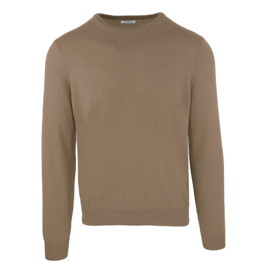 Beige Wool-Cashmere Blend Roundneck Sweater