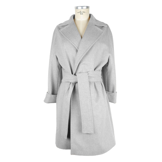 Elegantly Tailored Gray Wool Women's Coat