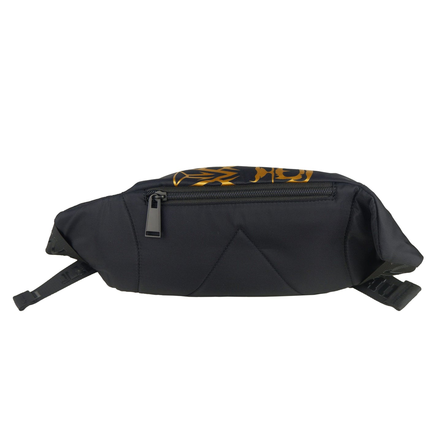 Elegant Black Pouch with Golden Accents