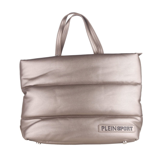 Elegant Silver Padded Eco-Leather Shoulder Bag
