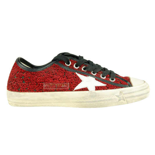 Elegant Embroidered Red Sneakers