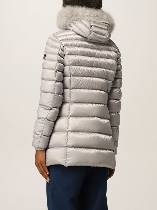Chic Padded Down Jacket with Fur Hood