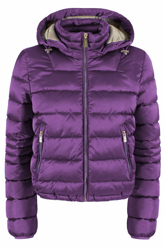 Chic Purple Hooded Short Jacket