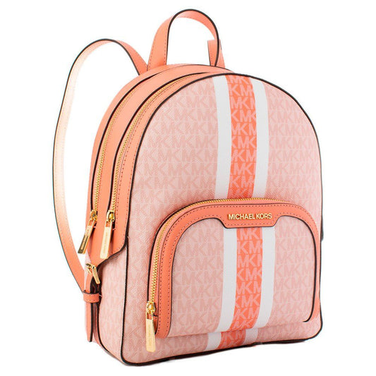 Chic Light Pink Backpack with Gold Accents
