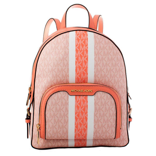 Chic Light Pink Backpack with Gold Accents