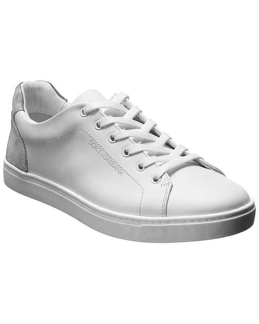 Elegant White Calfskin Sneakers for Men