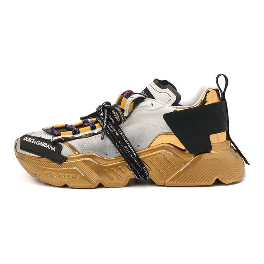 Gold-Accent Calfskin Men's Sneakers