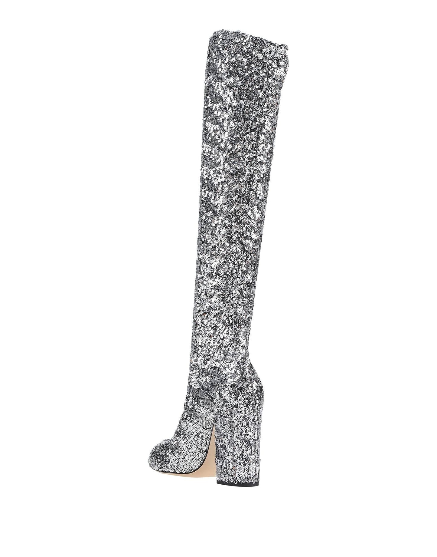 Sequin-Embellished High Heel Boots
