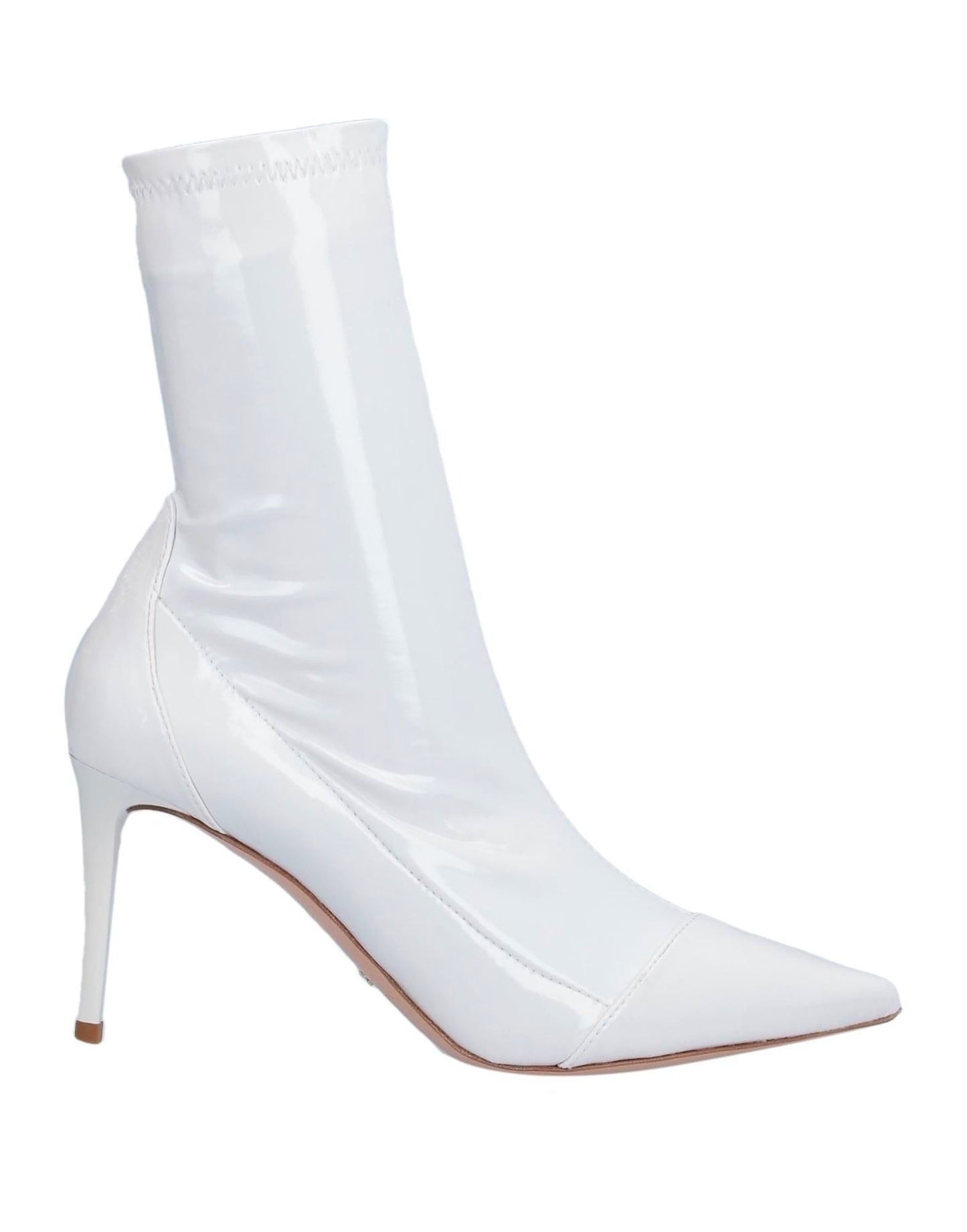 Chic White Leather Boots with Logo Zip Detail