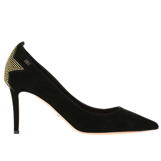 Glamorous Black Stiletto Heels with Strass Star