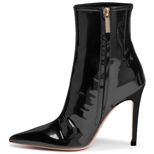 Chic Patent Calfskin Ankle Boots