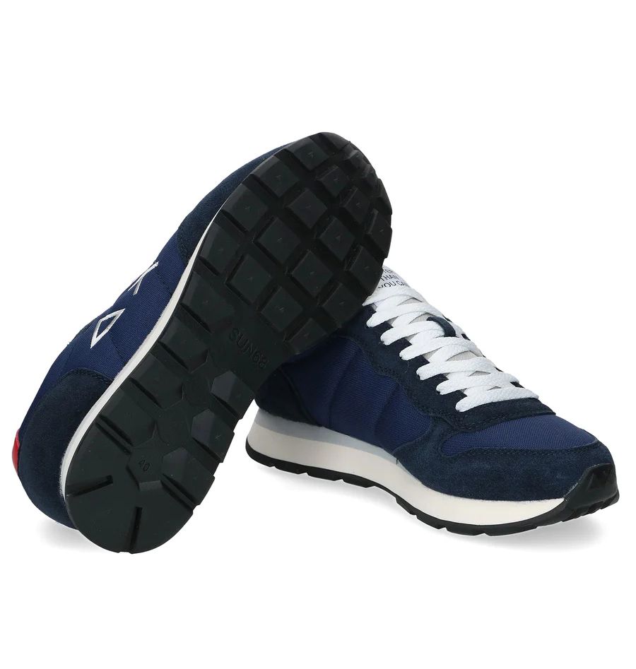 Elegant Dark Blue Suede Men's Sneakers