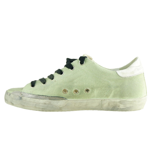 Chic Light Green Canvas Sneakers