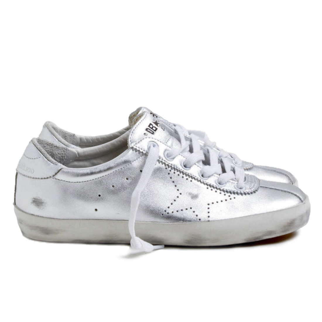 Elegant Silver Patent Sneakers for Men