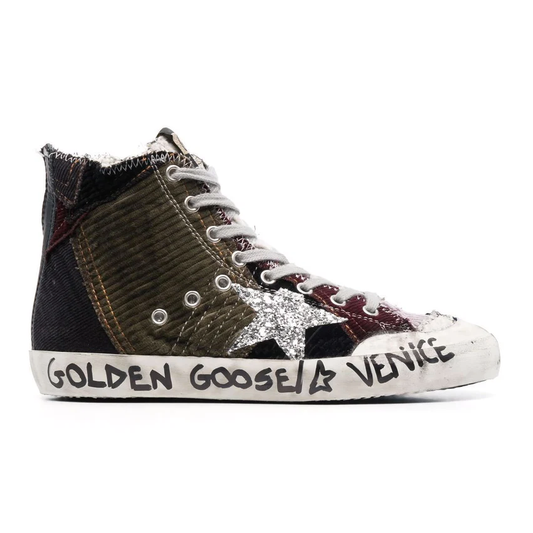 Multicolor Patchwork High Top Sneakers