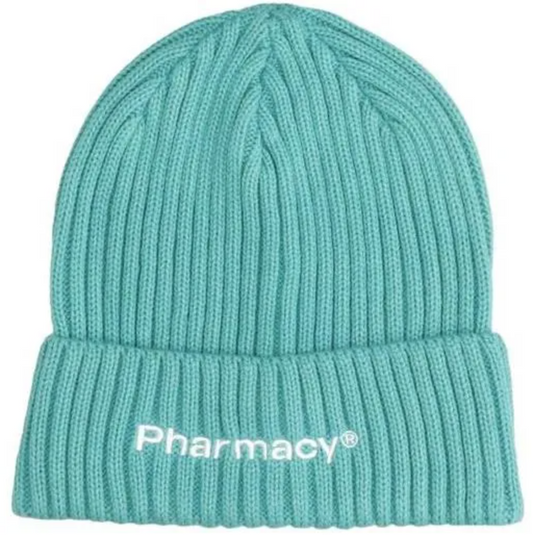 Chic Turquoise Acrylic Beanie with Iconic Design