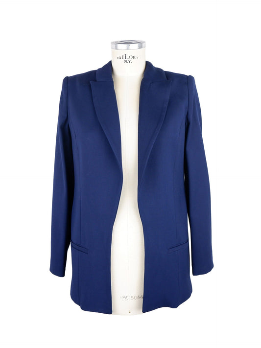 Elegant Blue Front-Open Jacket