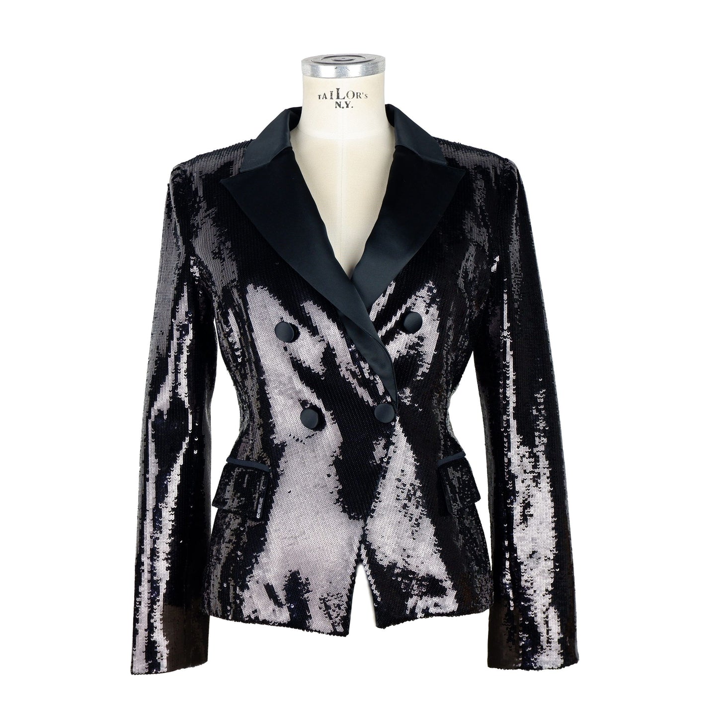 Elegant Sequined Double-Breasted Jacket