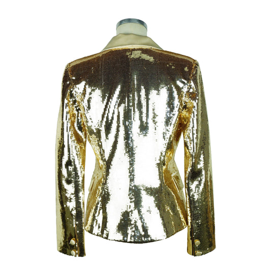 Sequin-Embellished Double-Breasted Jacket