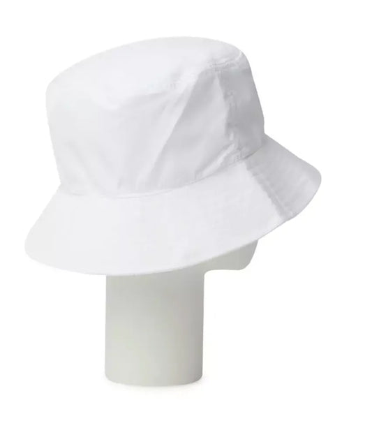Chic White Logo Embossed Cotton Hat